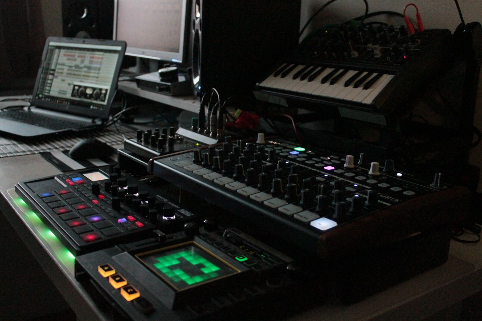 Canon EOS 1100D (EOS Rebel T3 / EOS Kiss X50) sample photo. Synthesizer, drums, music studio photography