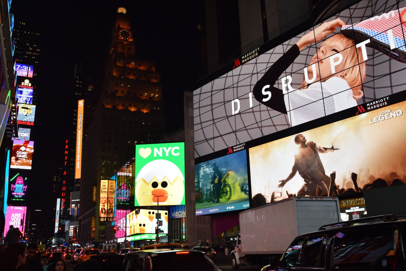 Nikon D3300 sample photo. Times square, manhattan, neon photography