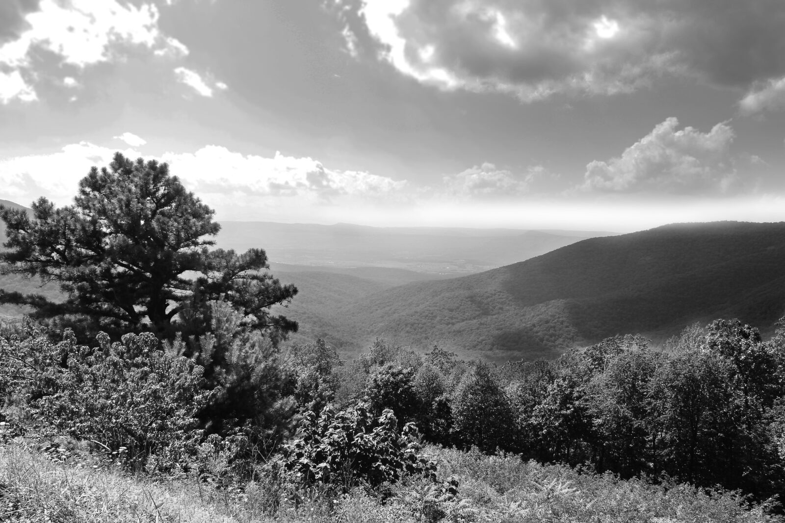 Canon EOS 600D (Rebel EOS T3i / EOS Kiss X5) sample photo. Shenandoah valley, mountains, black photography