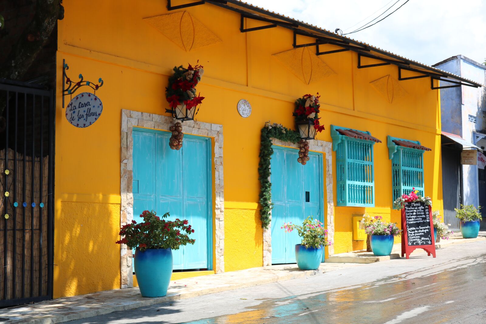 Canon EOS 750D (EOS Rebel T6i / EOS Kiss X8i) sample photo. House, yellow, flowers photography