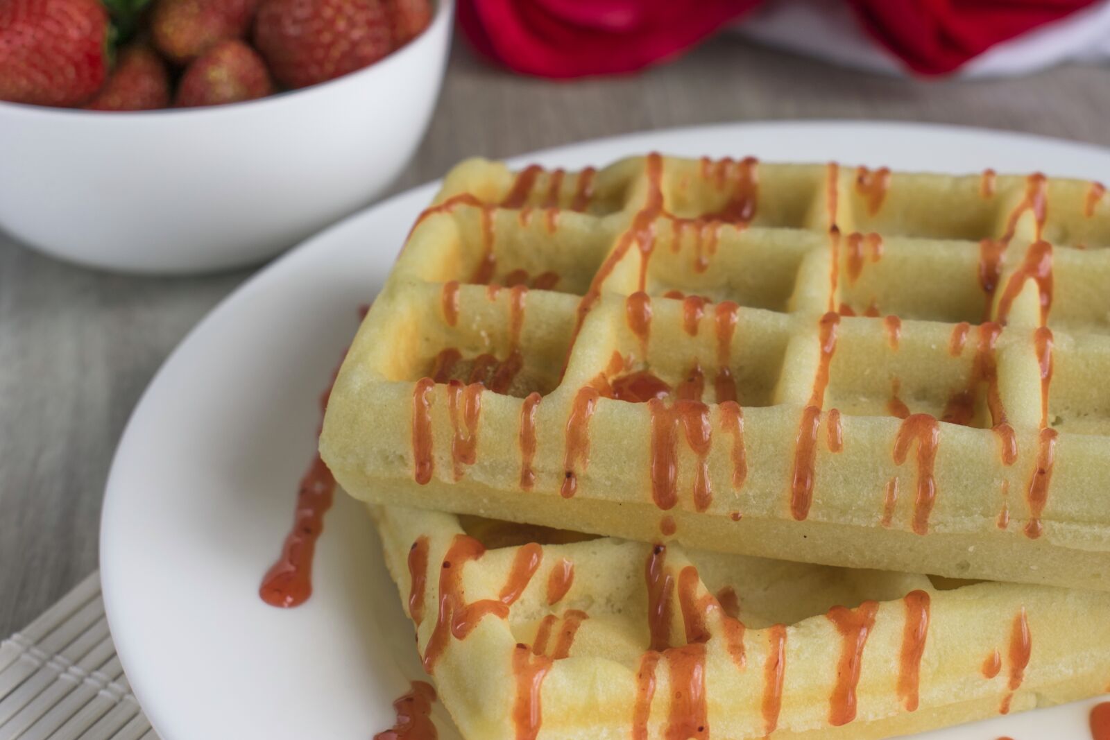 Nikon D3400 sample photo. Wafer, viennese waffles, dessert photography