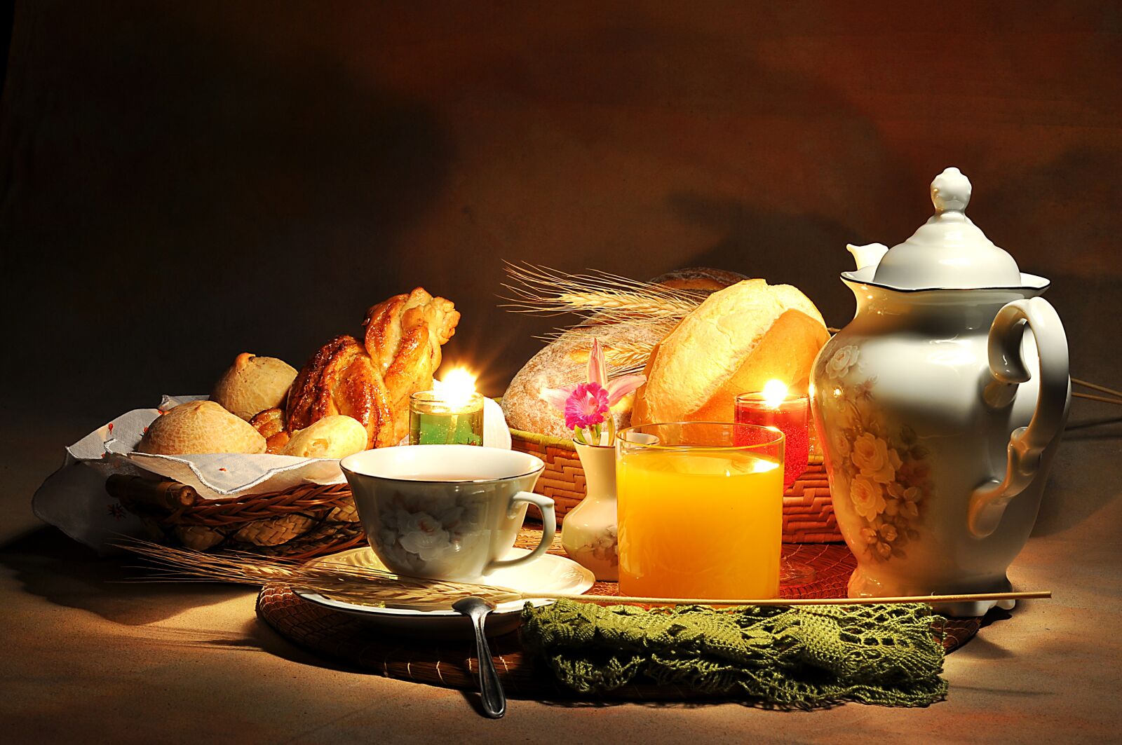 Nikon D90 sample photo. Tea, coffee, bread photography