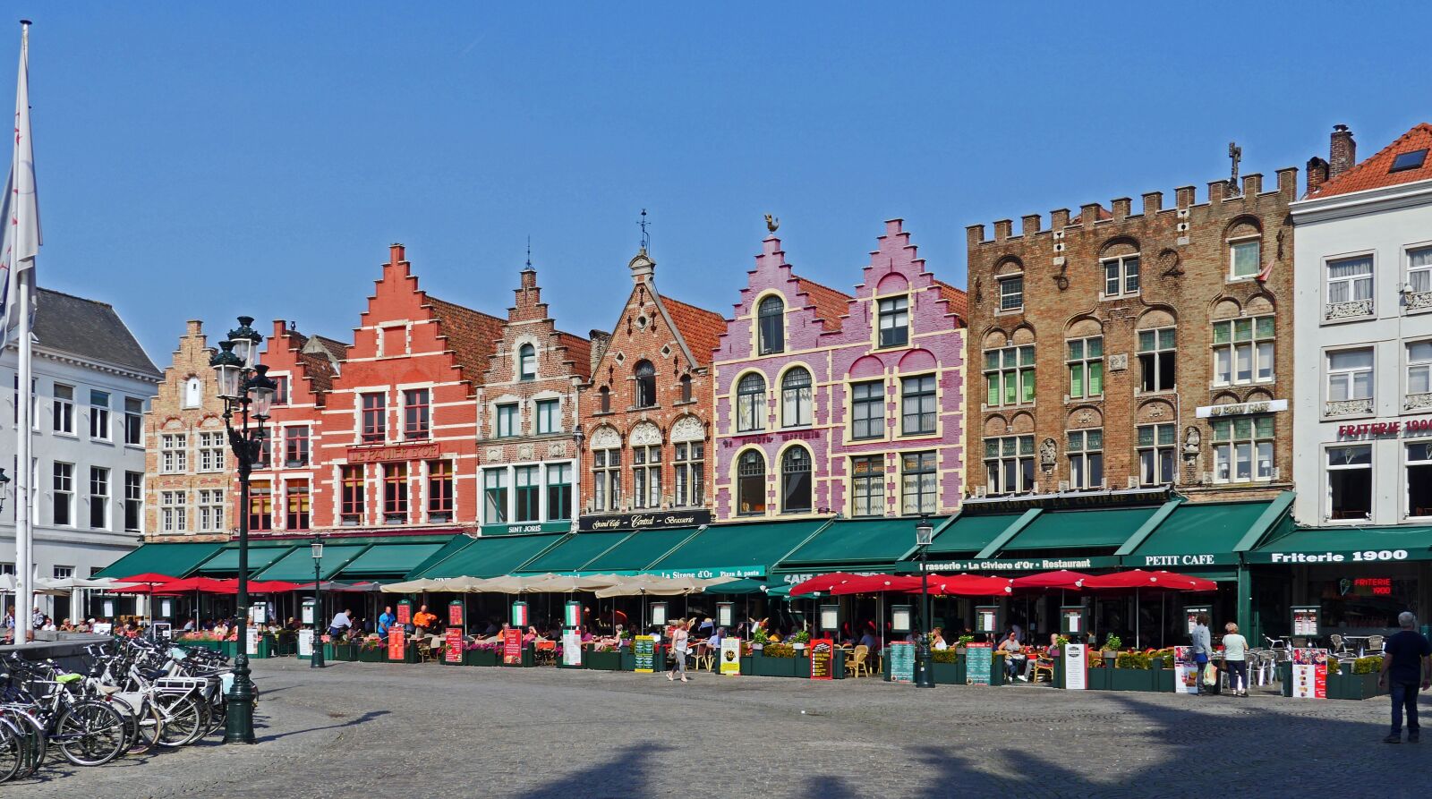 Panasonic Lumix DMC-GX8 sample photo. Bruges, large market, gabled photography