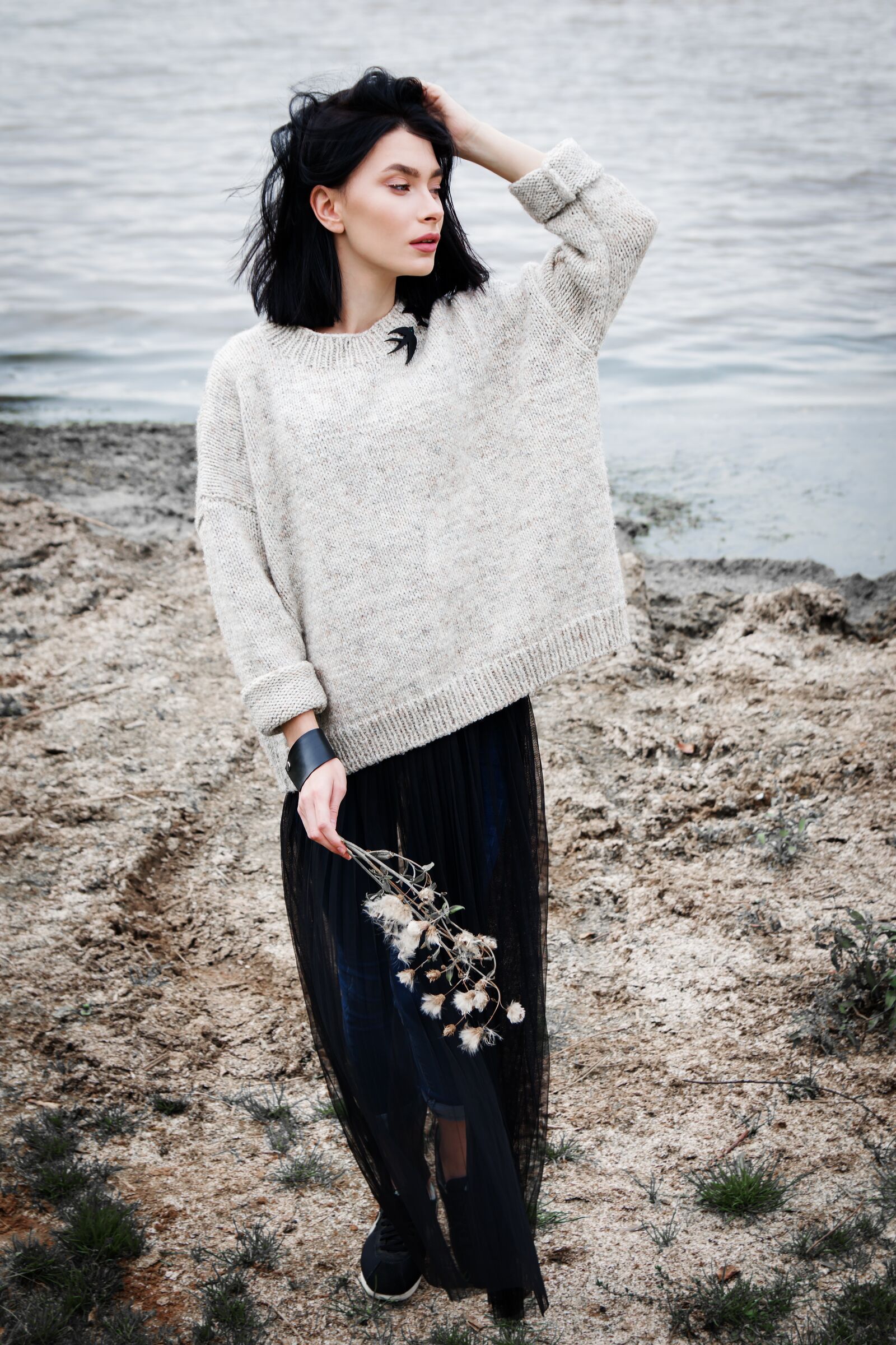 Canon EOS 70D sample photo. Girl, brunette, sea photography