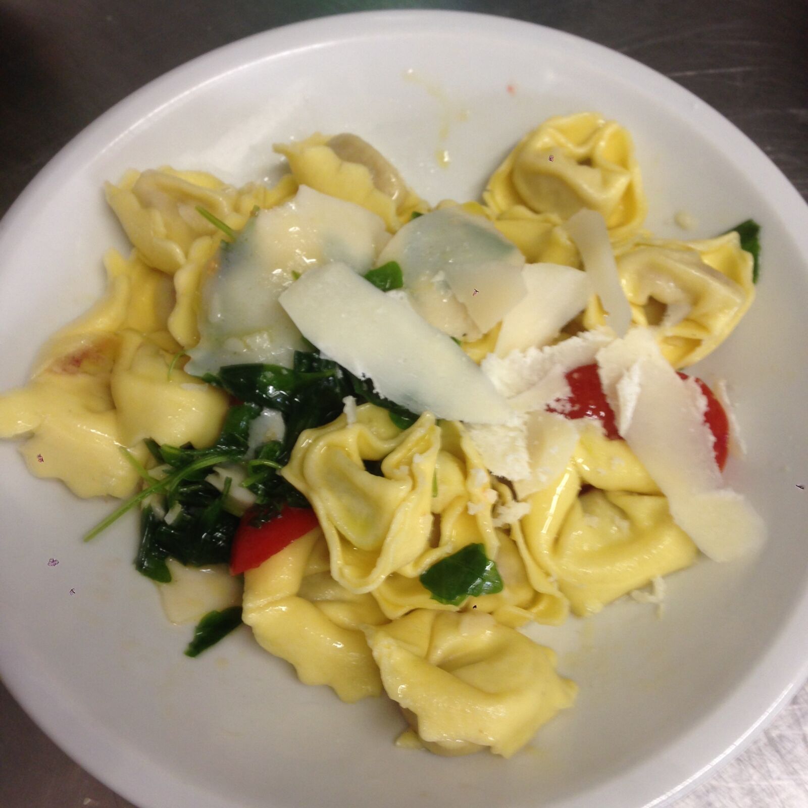 iPhone 5 back camera 4.12mm f/2.4 sample photo. Parmiggiano, pomodoro, rucola, tortelli photography