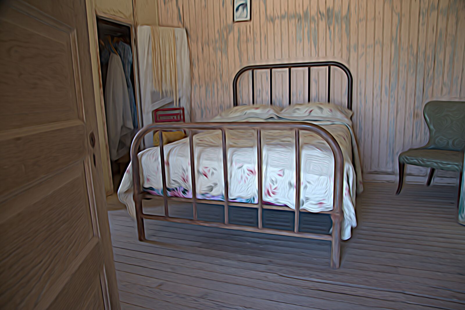 Canon 24-105mm F4 DG OS HSM | Art 013 sample photo. Old bed, old room photography