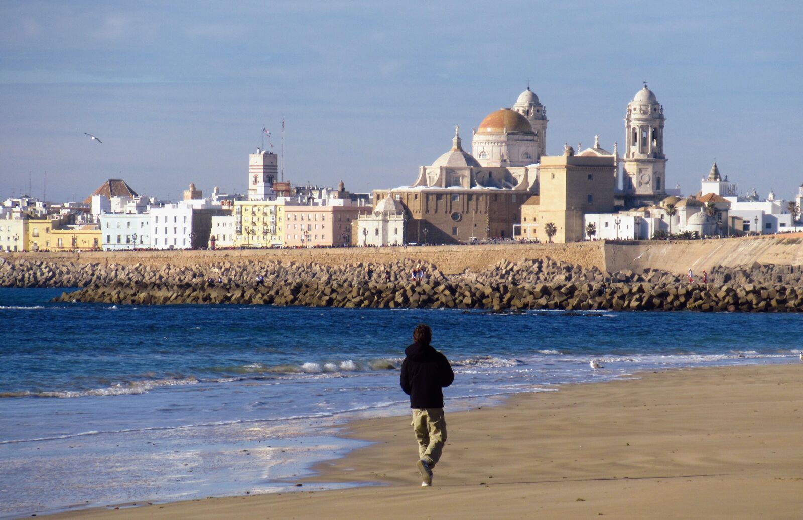 Canon PowerShot SX620 HS sample photo. Cadiz, beach, cathedral photography