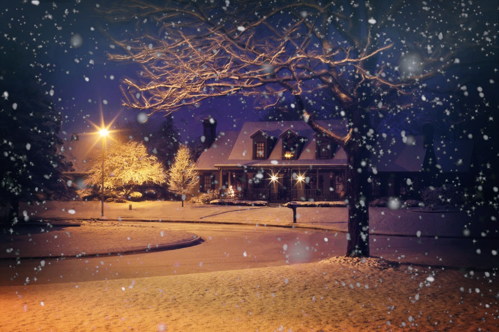 Canon EF 50mm F1.4 USM sample photo. Midnight snow, night snow photography