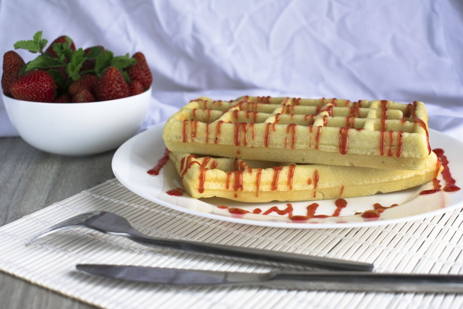 Nikon D3400 sample photo. Wafer, viennese waffles, dessert photography