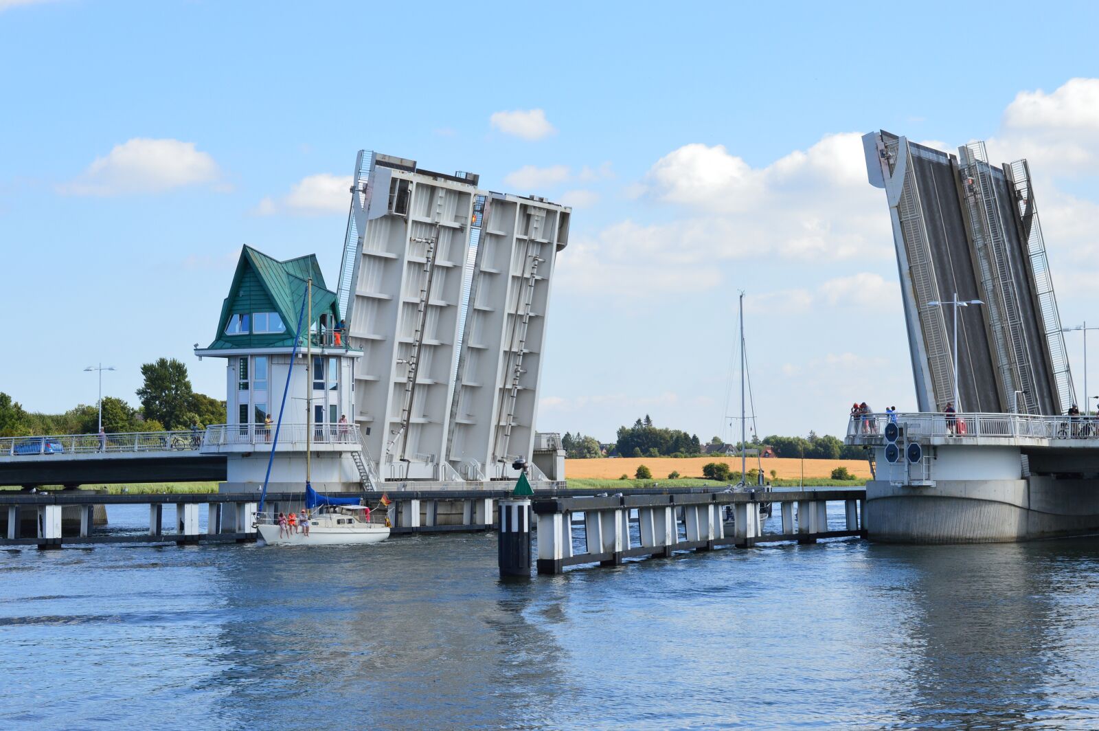 Nikon D3200 sample photo. Kappeln, schlei, bascule bridge photography