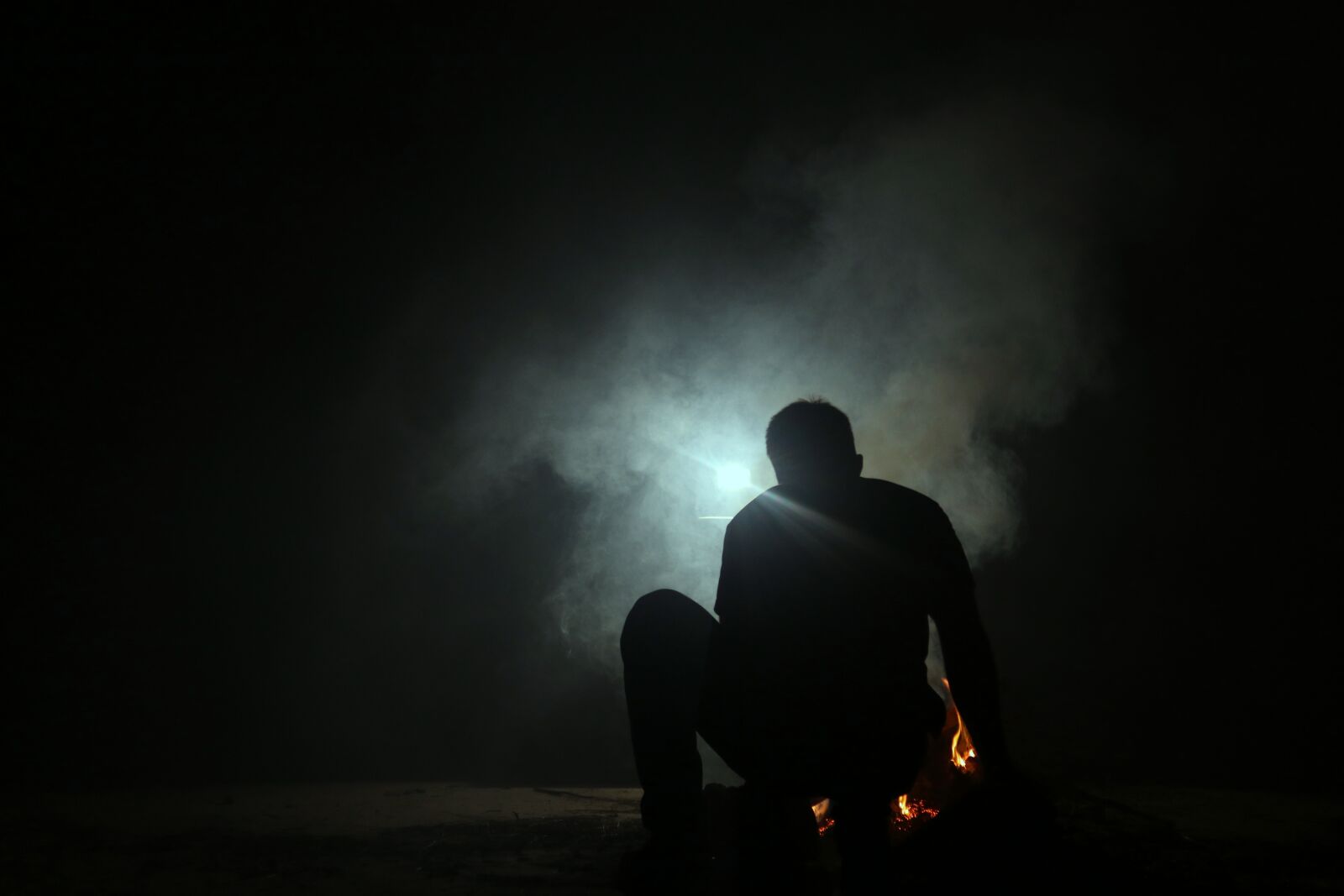Canon EOS 80D sample photo. Smoke, fire, man photography
