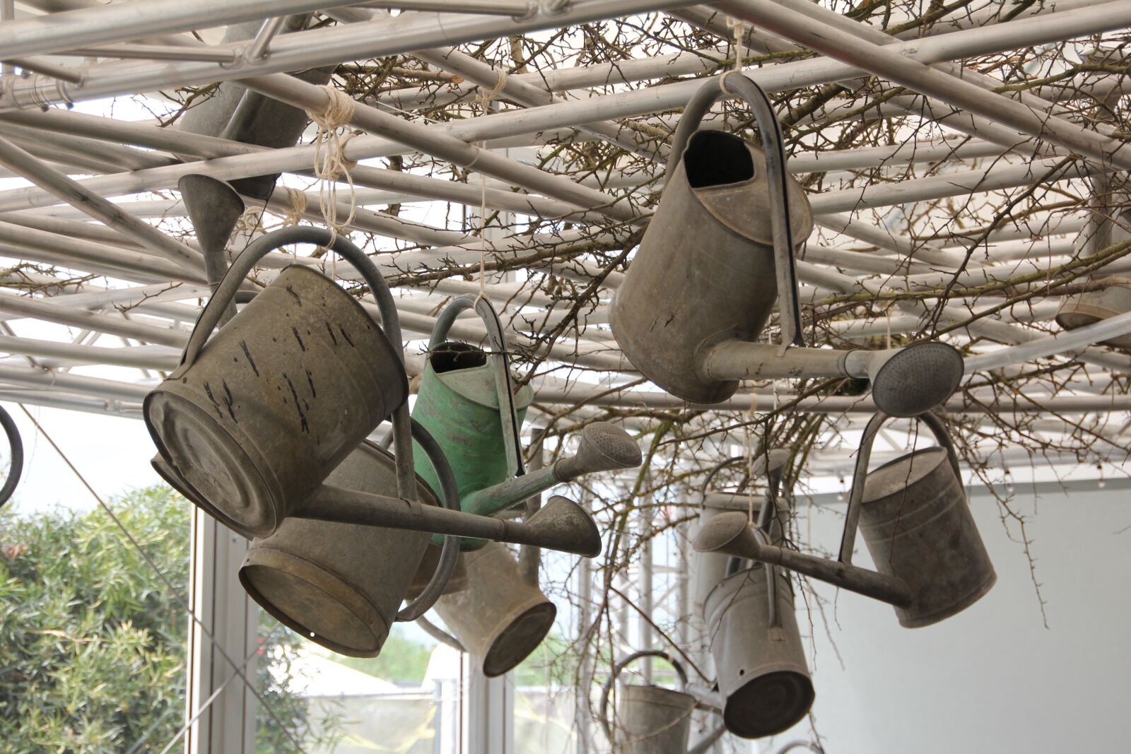 Canon EOS 60D sample photo. Art, watering cans, ceiling photography