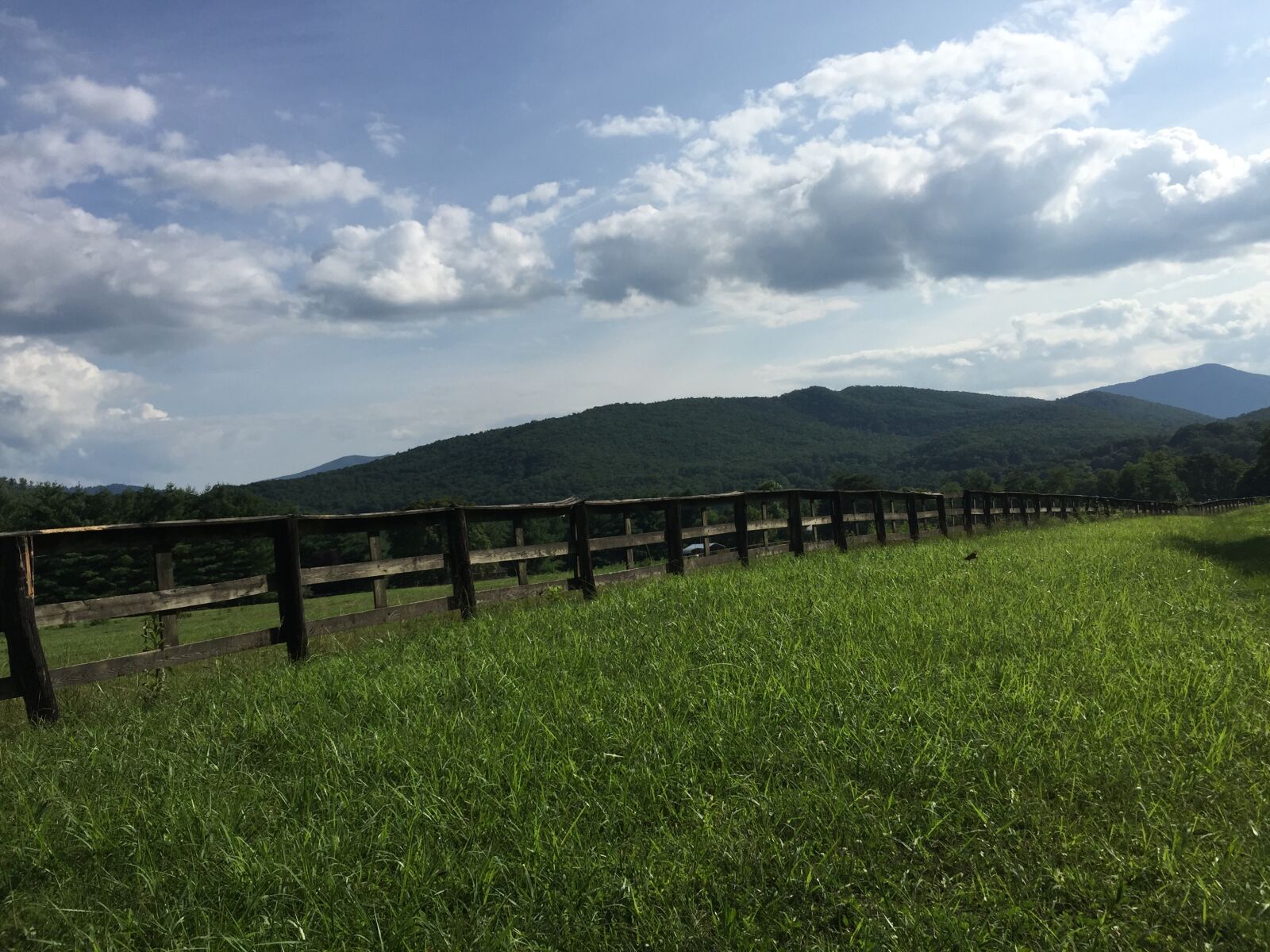 iPhone 6 back camera 4.15mm f/2.2 sample photo. Virginia, wooden fence, clouds photography