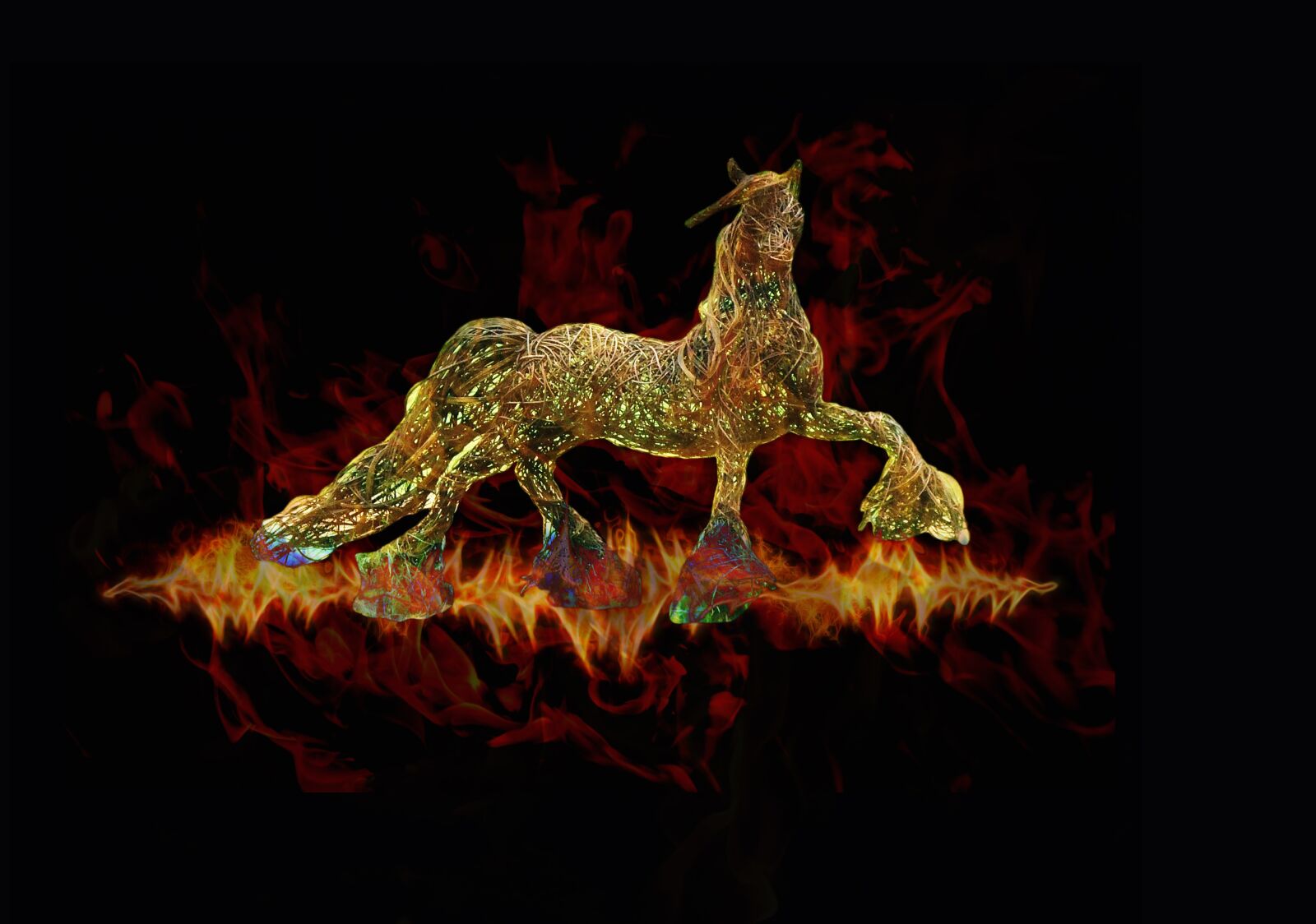 Sony Cyber-shot DSC-W320 sample photo. Horse, fire, abstract photography