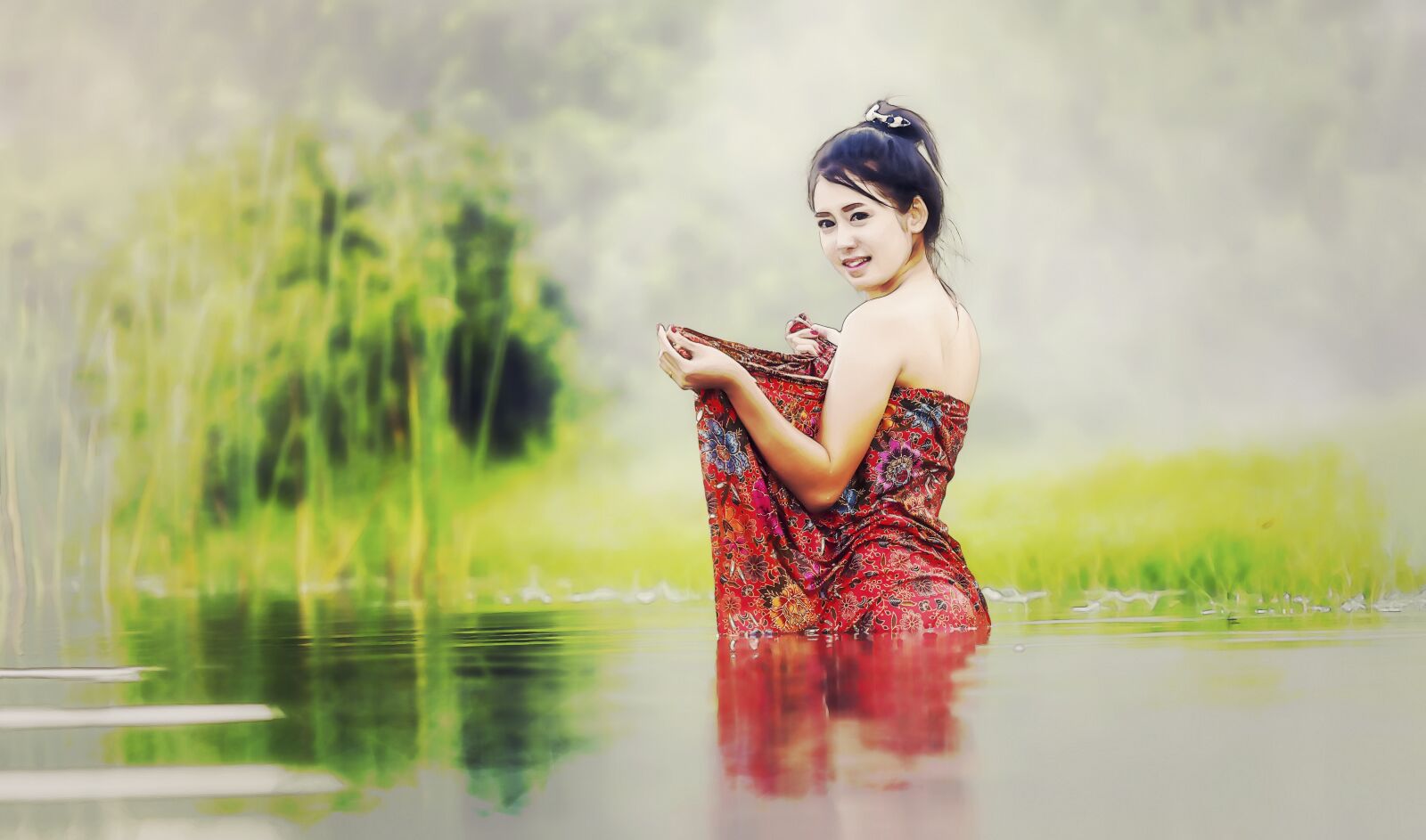 Nikon D810 sample photo. Woman, washing, vietnam photography