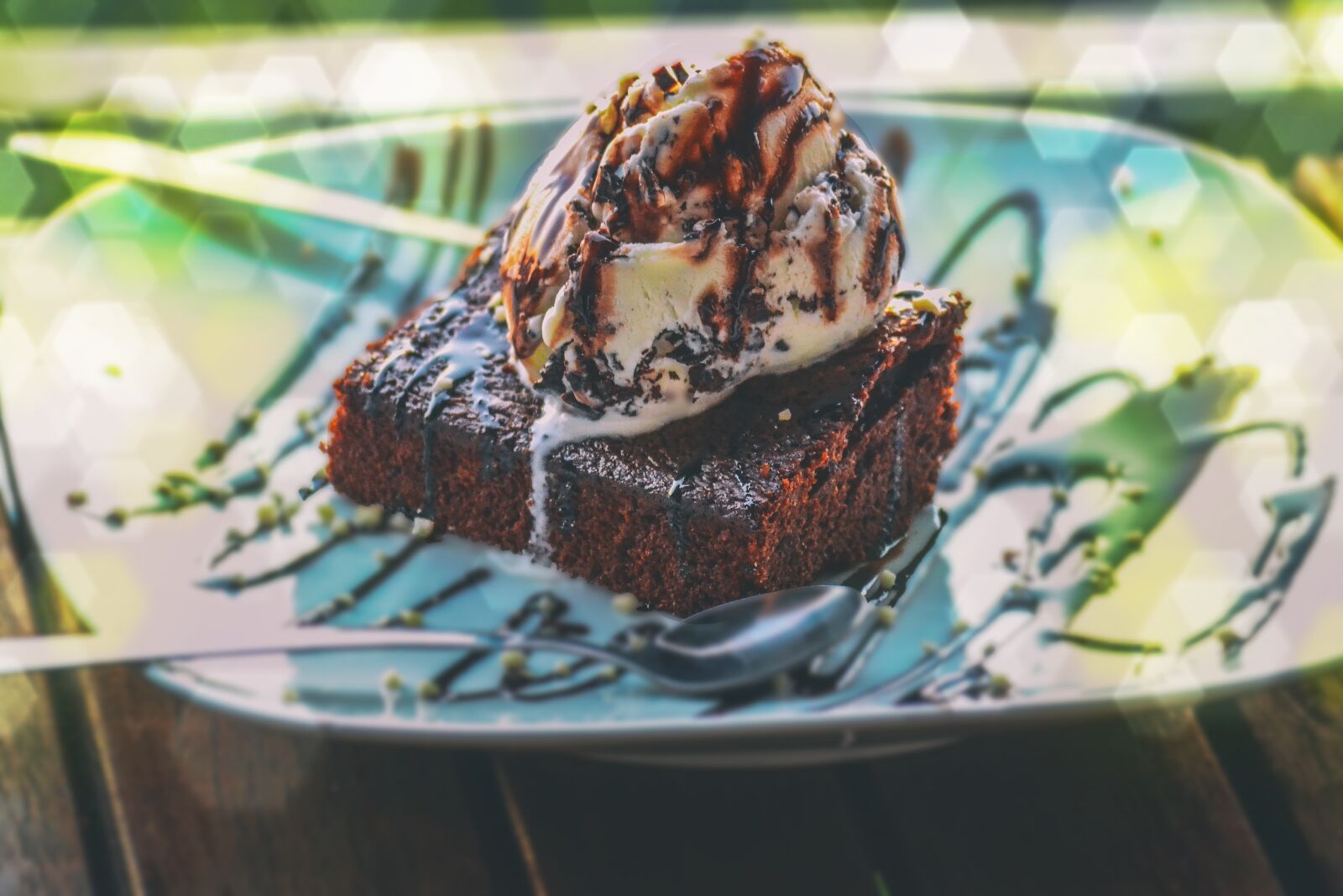Nikon D3100 sample photo. Brownie, ice cream, dessert photography