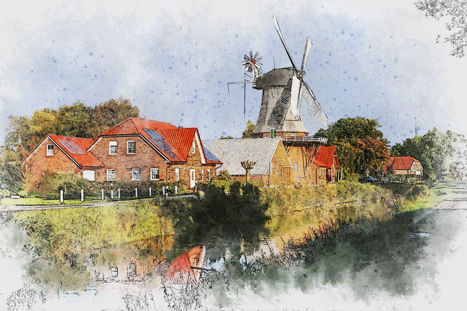 Sony Alpha DSLR-A850 sample photo. Windmill, landscape, mill photography