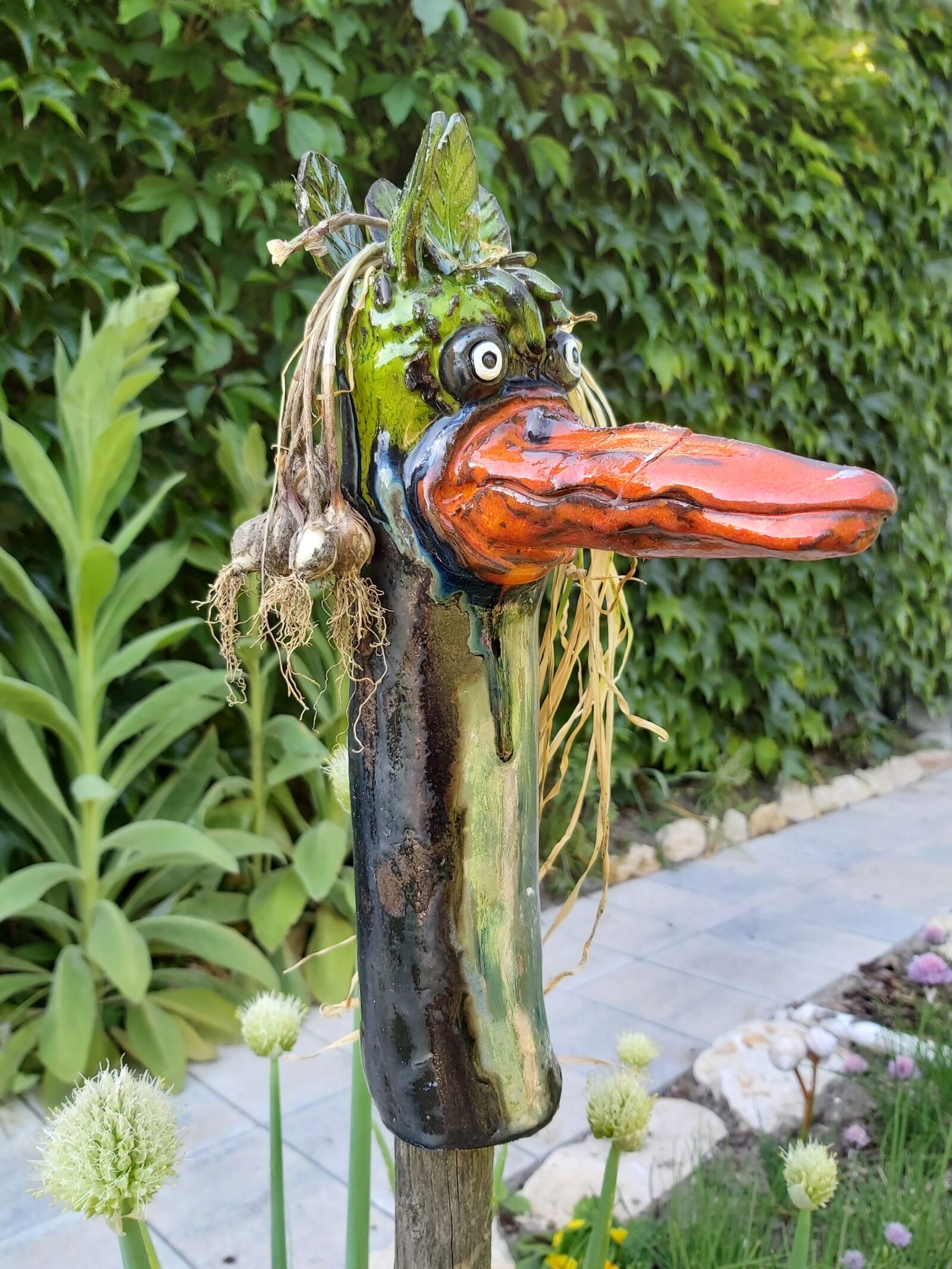 Samsung Galaxy A70 sample photo. Garden-ceramic, garden decoration, arts photography