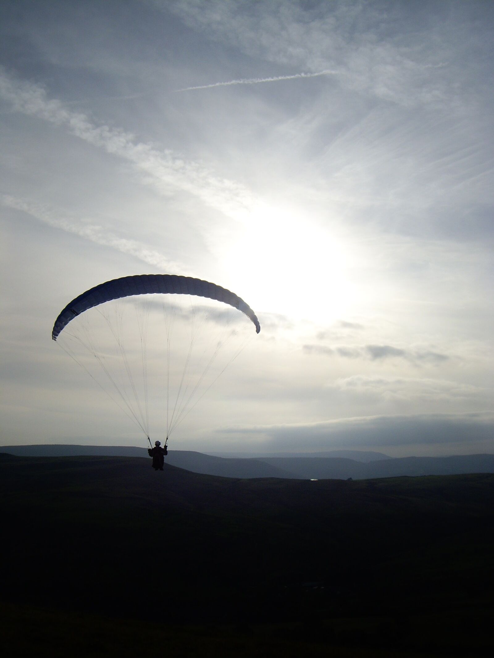 Pentax OPTIO S7 sample photo. Paragliding, flying, sunset photography