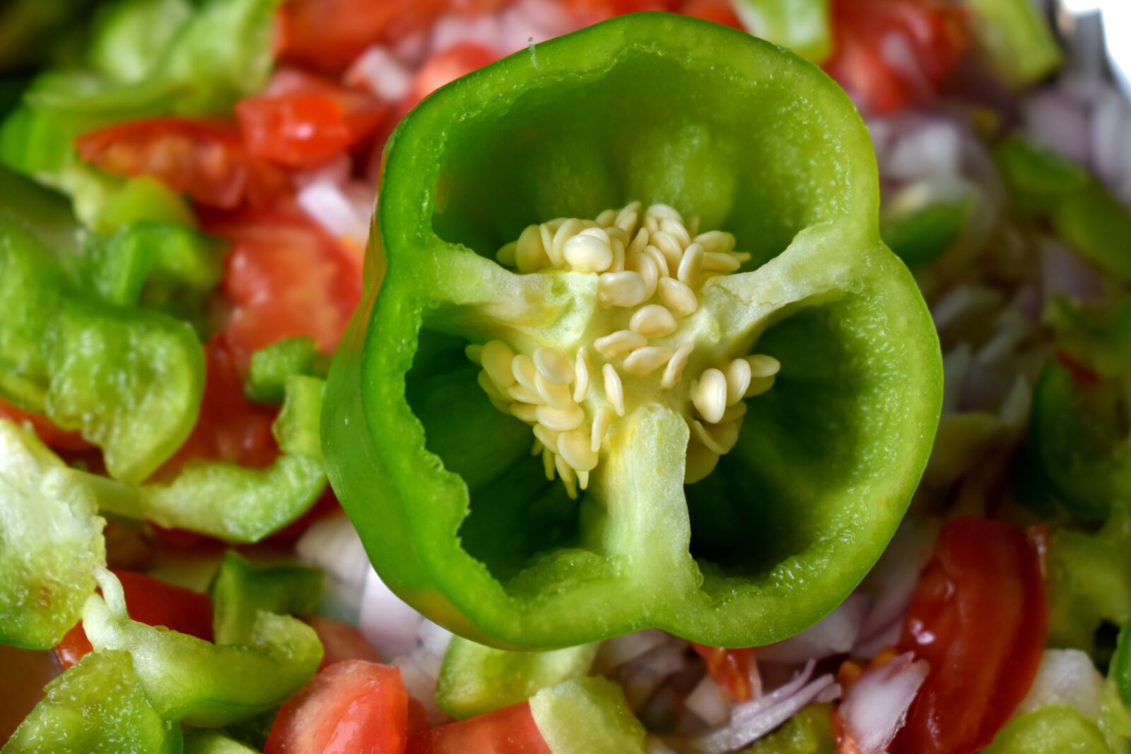 Nikon D5600 sample photo. Capsicum, tomato, onion photography