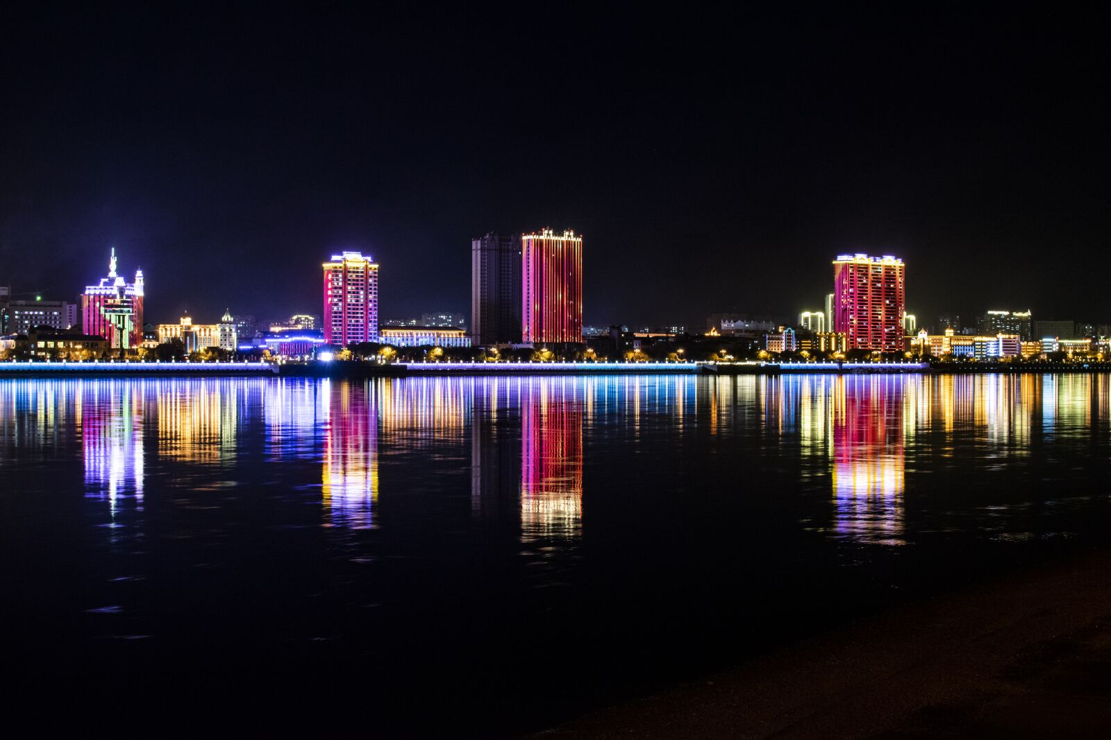Nikon D5300 sample photo. Night, river, reflection photography