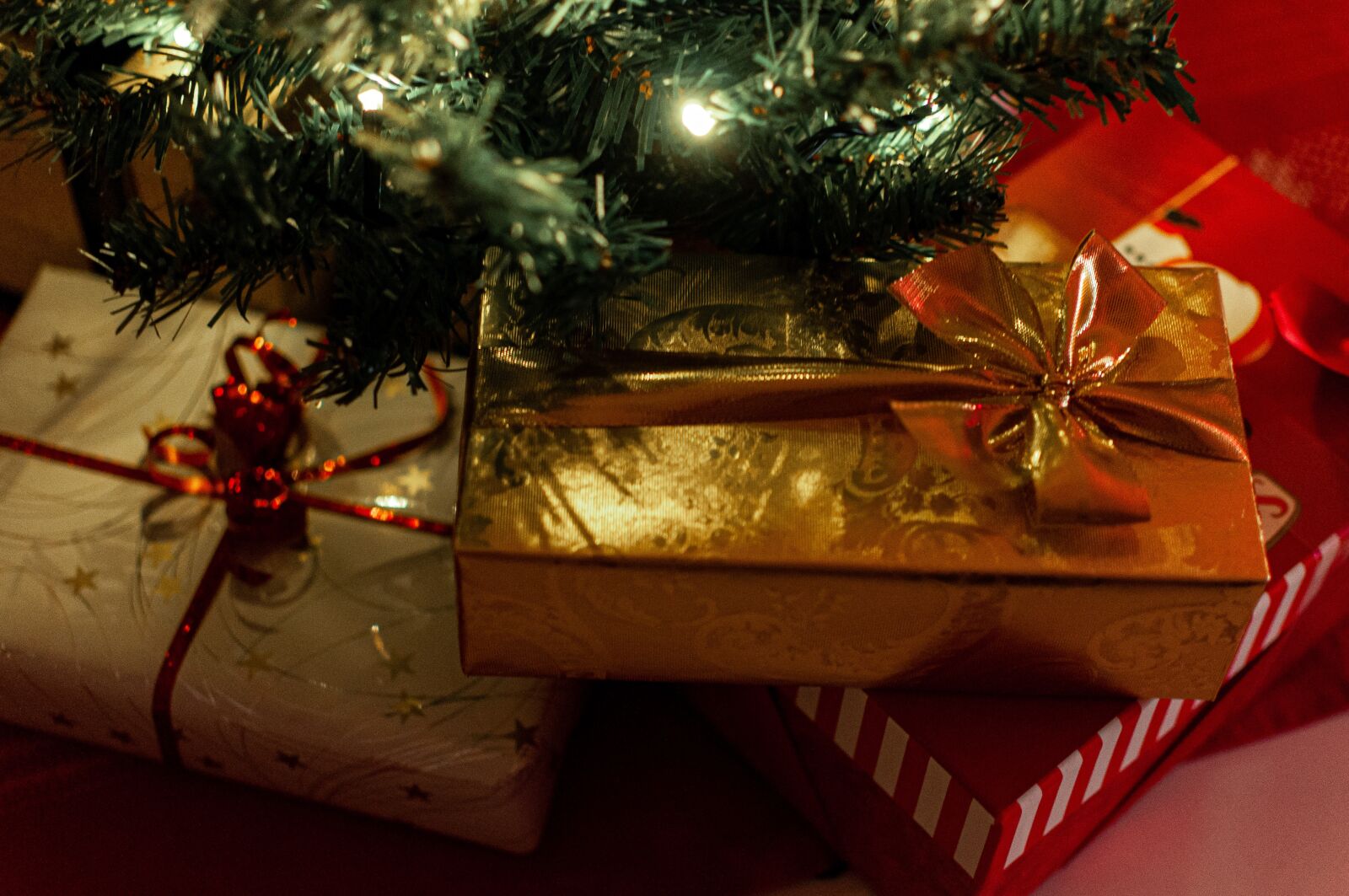 Nikon D90 sample photo. Box, christmas, fairy lights photography