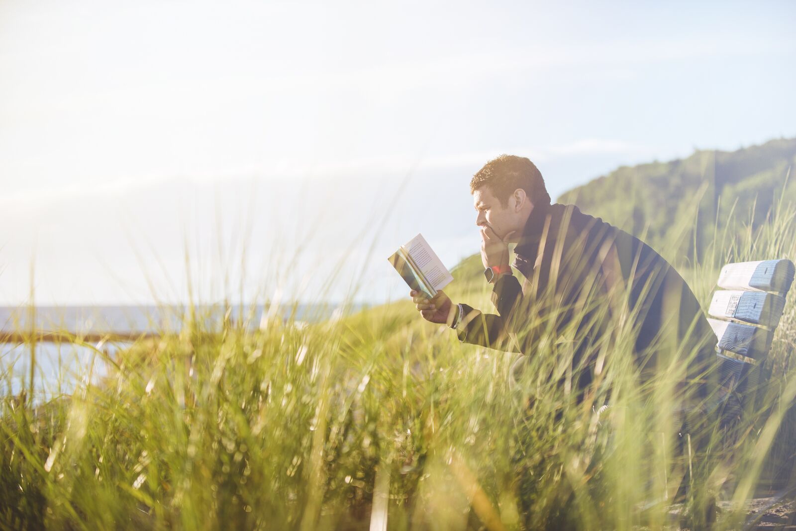 Nikon D750 sample photo. Bench, grass, man photography