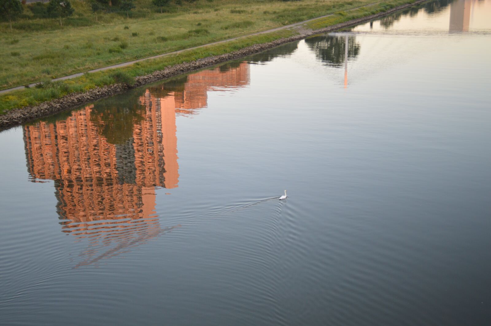 Nikon D3200 sample photo. Mannheim, neckar, water reflection photography