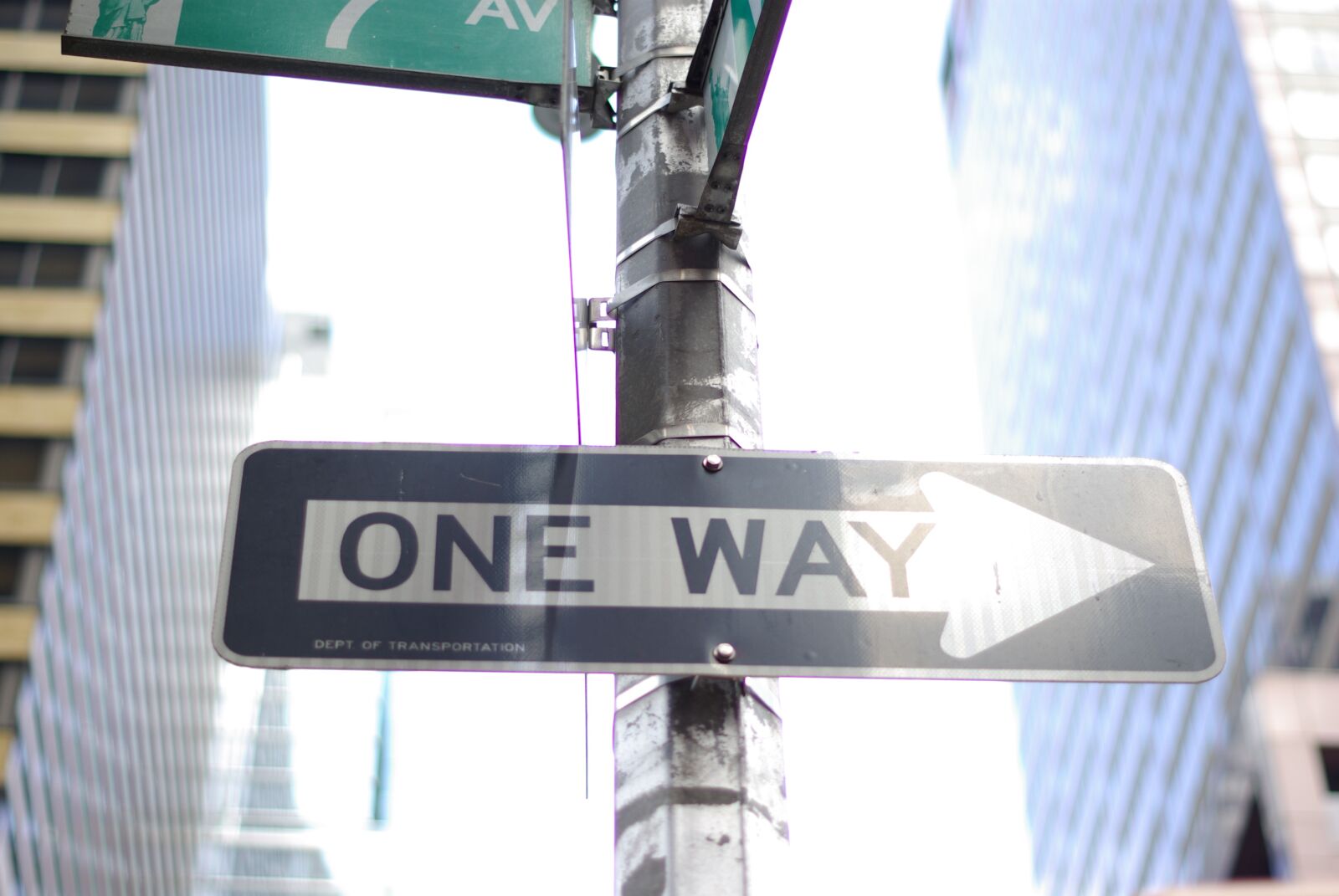 Pentax K10D sample photo. Traffic sign, one way photography