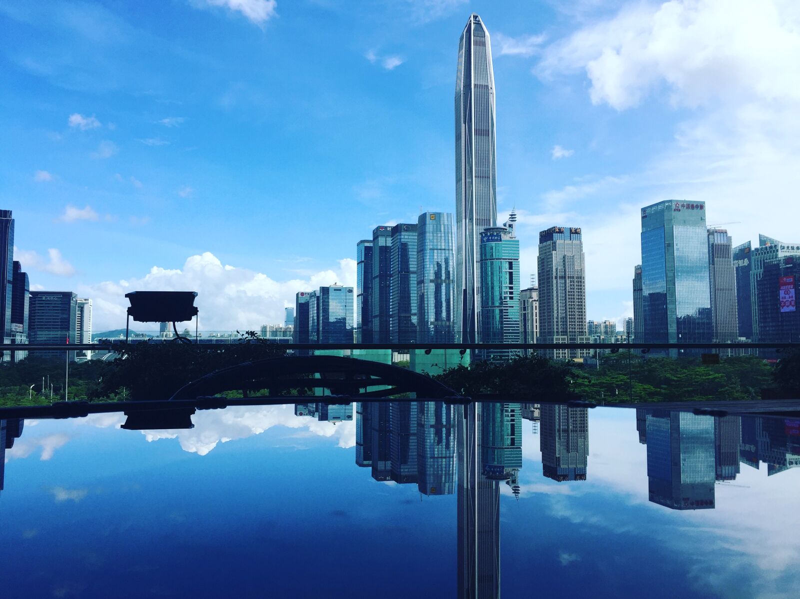 iPhone 6 back camera 4.15mm f/2.2 sample photo. Architecture, blue, sky, bridge photography
