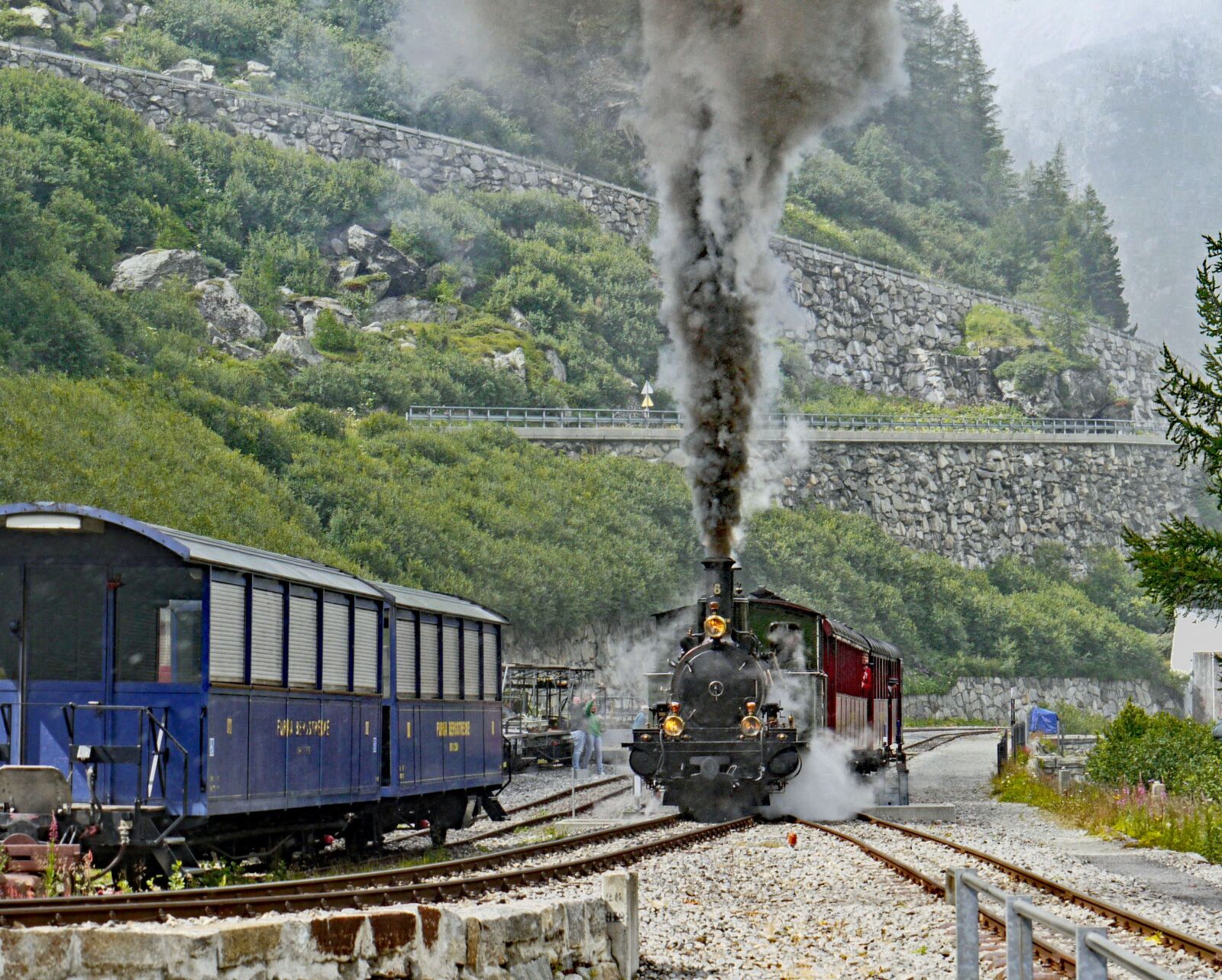 Panasonic Lumix DMC-G1 sample photo. Steam railway furka-bergstrecke, steam photography