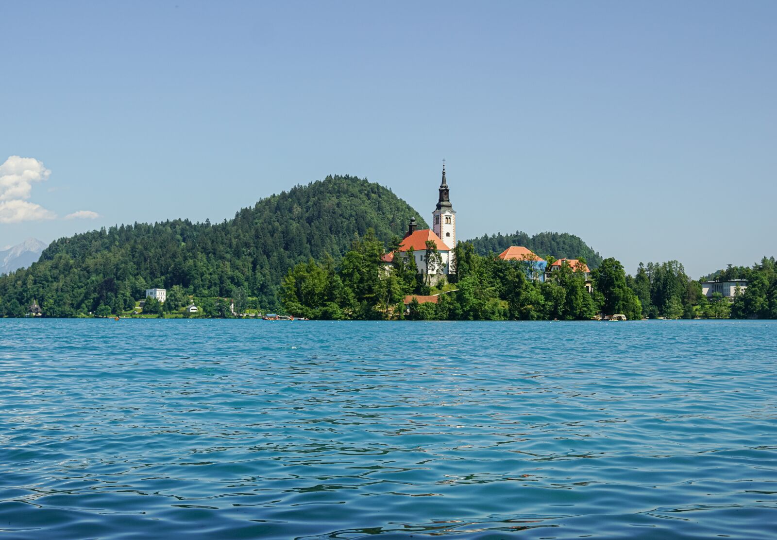 Samyang AF 35mm F1.4 FE sample photo. Bled lake, slovenia, church photography