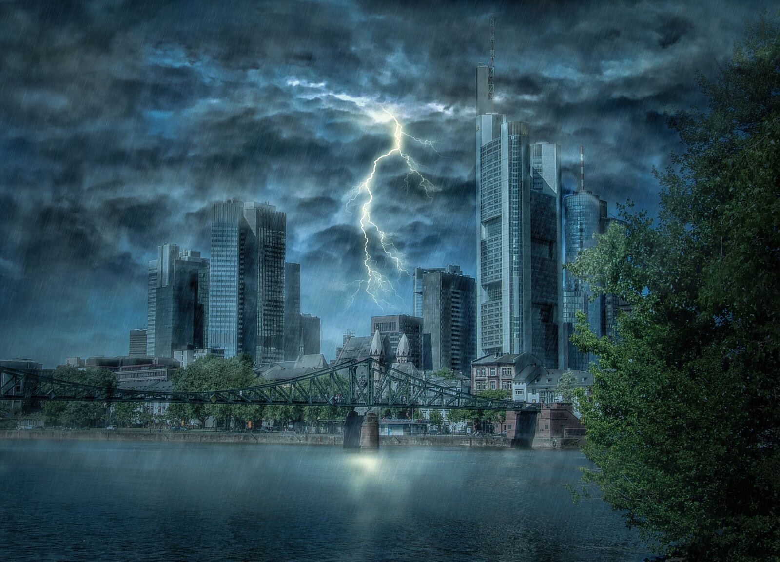 Samsung Pro 815 sample photo. Frankfurt, flash, thunderstorm photography