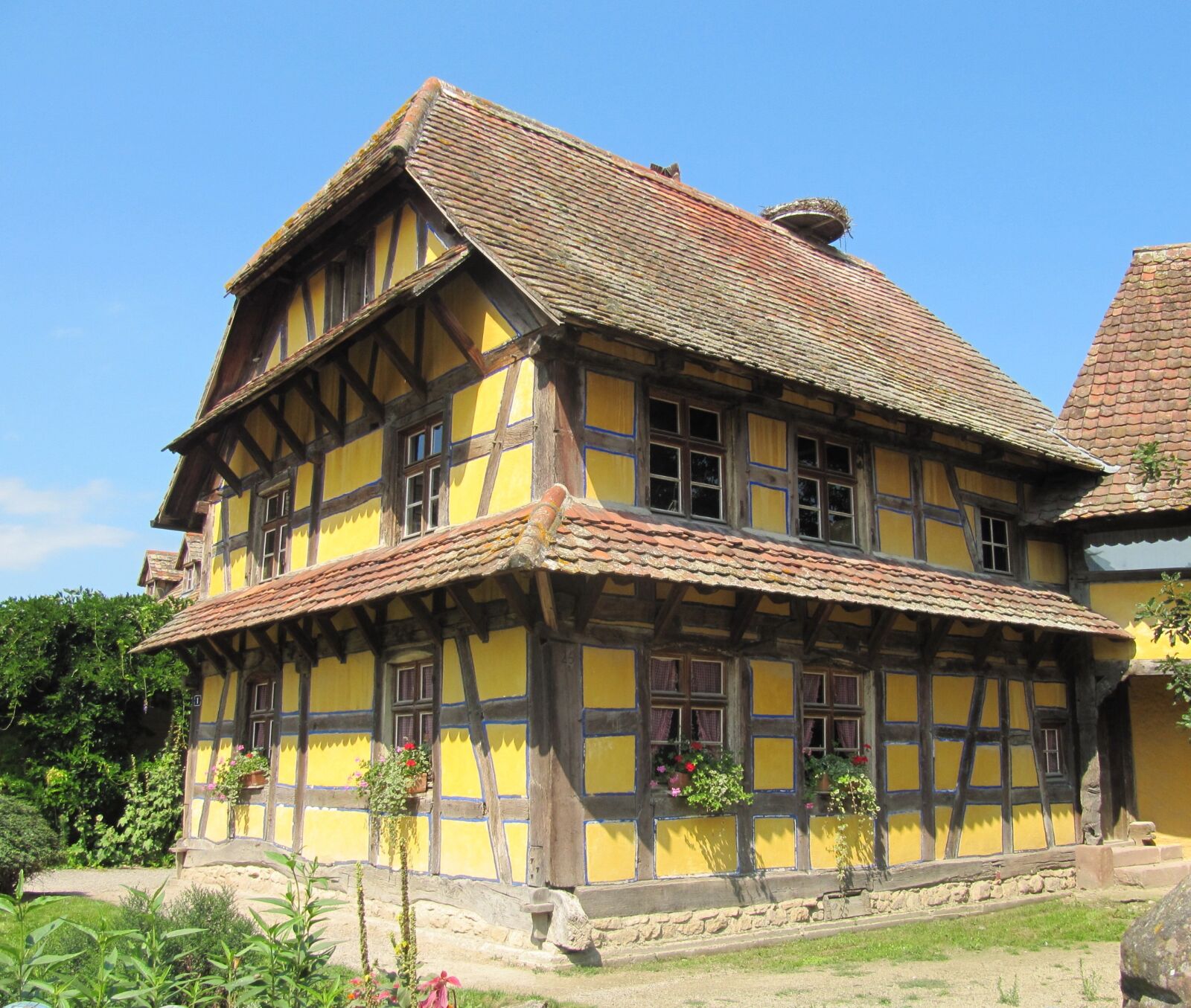 Canon PowerShot SX200 IS sample photo. Ungersheim ecomuseum, truss, farmhouse photography
