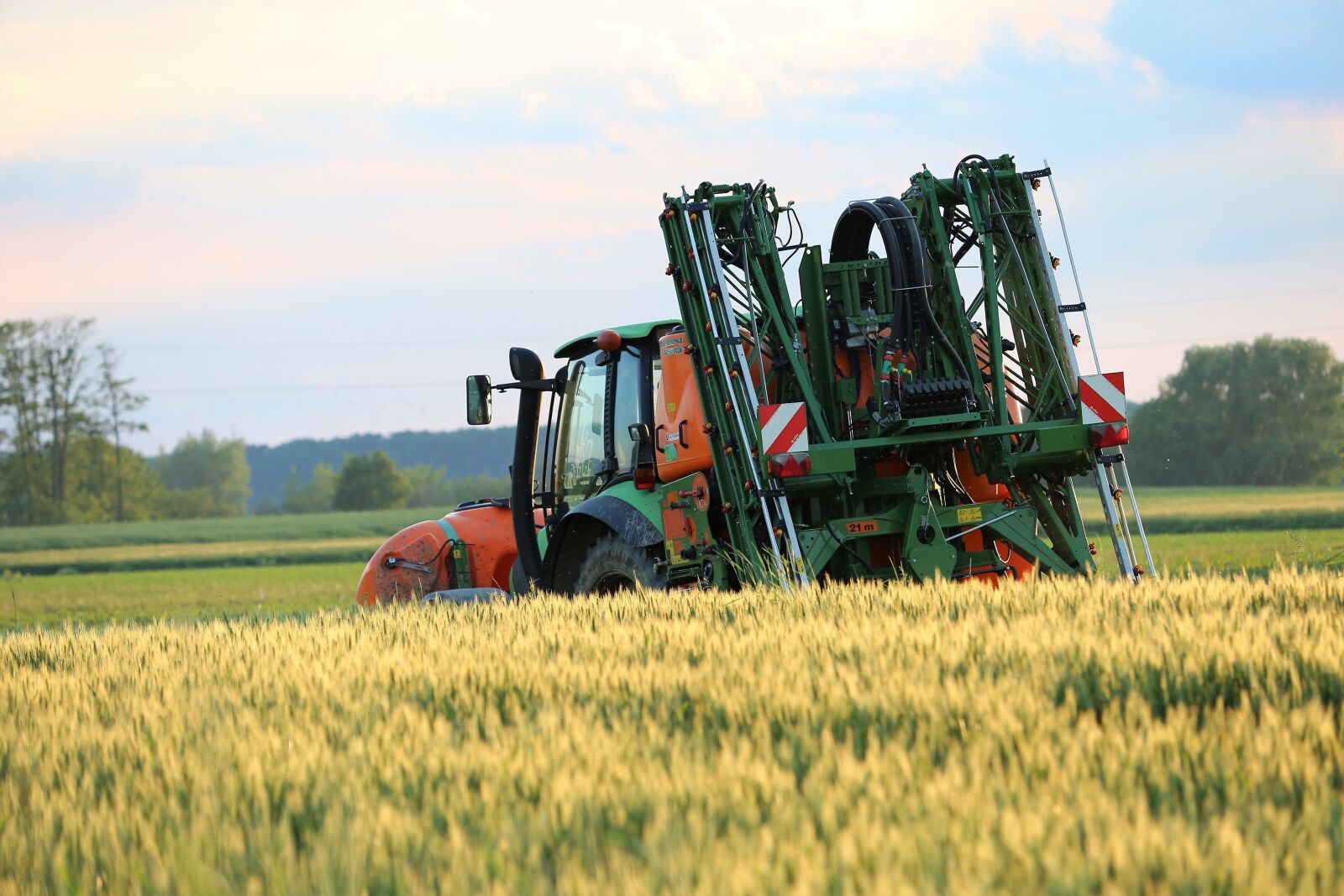 Canon EF 70-300 F4-5.6 IS II USM sample photo. Tractor, agriculture, wheat field photography
