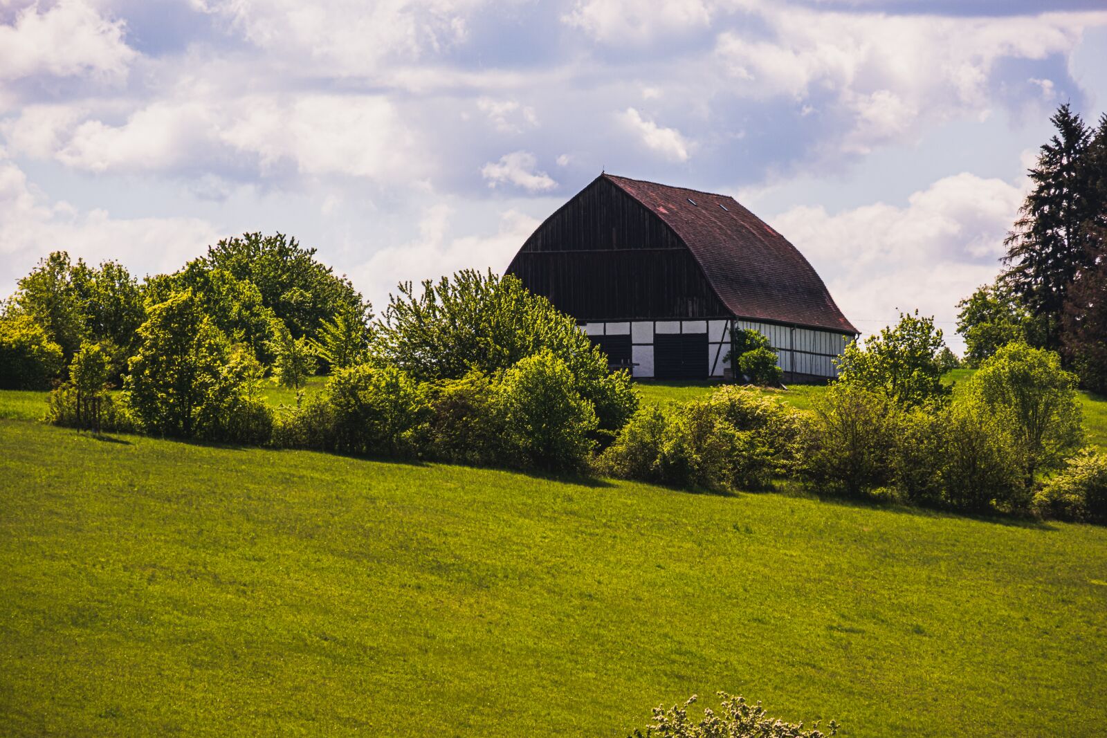 Fujifilm X-T100 + Fujifilm XC 50-230mm F4.5-6.7 OIS II sample photo. Farmhouse, stall, barn photography