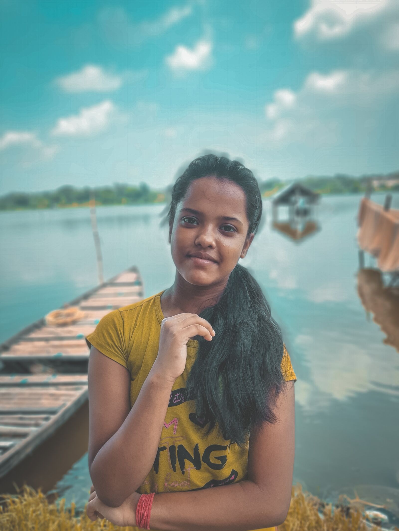 Samsung SM-A505F sample photo. Girl, sky, beautiful photography