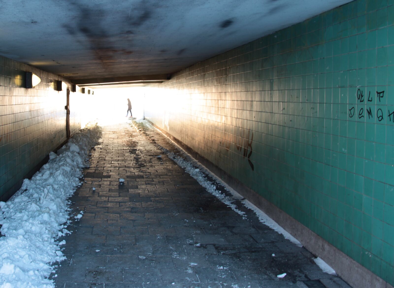 Canon EOS 5D Mark II sample photo. Tunnel, green, ice photography