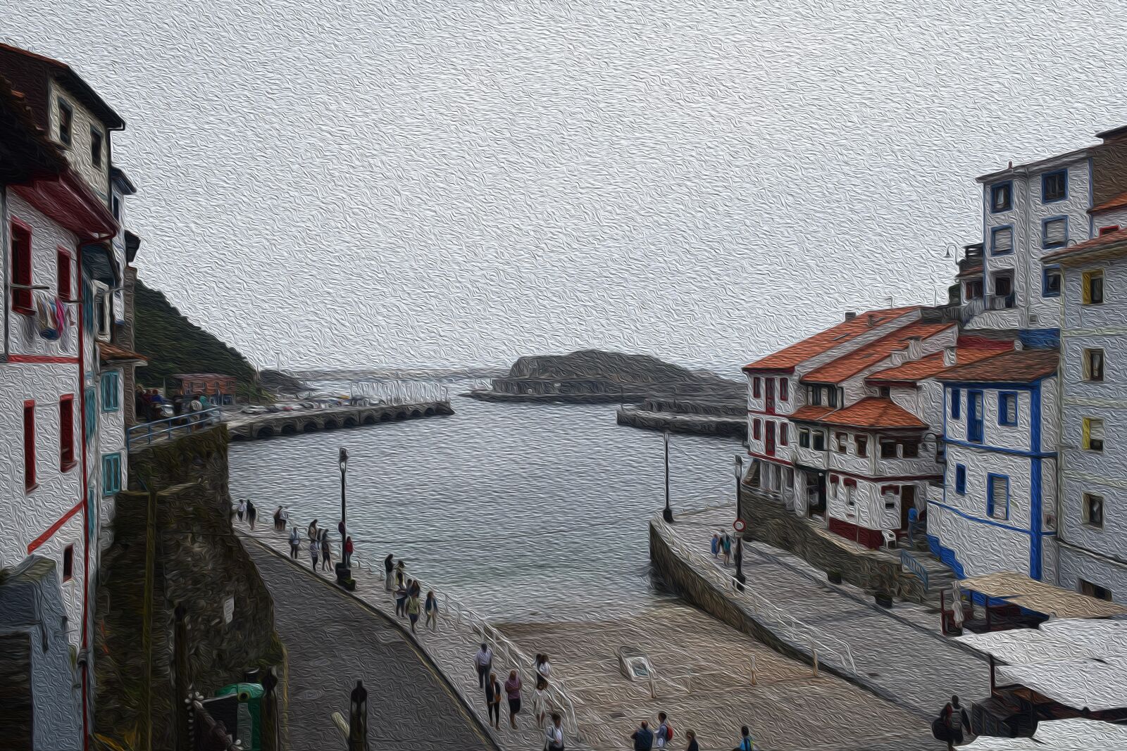 Nikon D3300 sample photo. Cudillero, port, painting photography