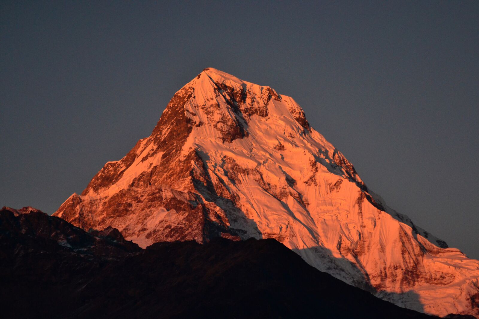 Nikon D3100 sample photo. Mountain, annapurna south, sunset photography