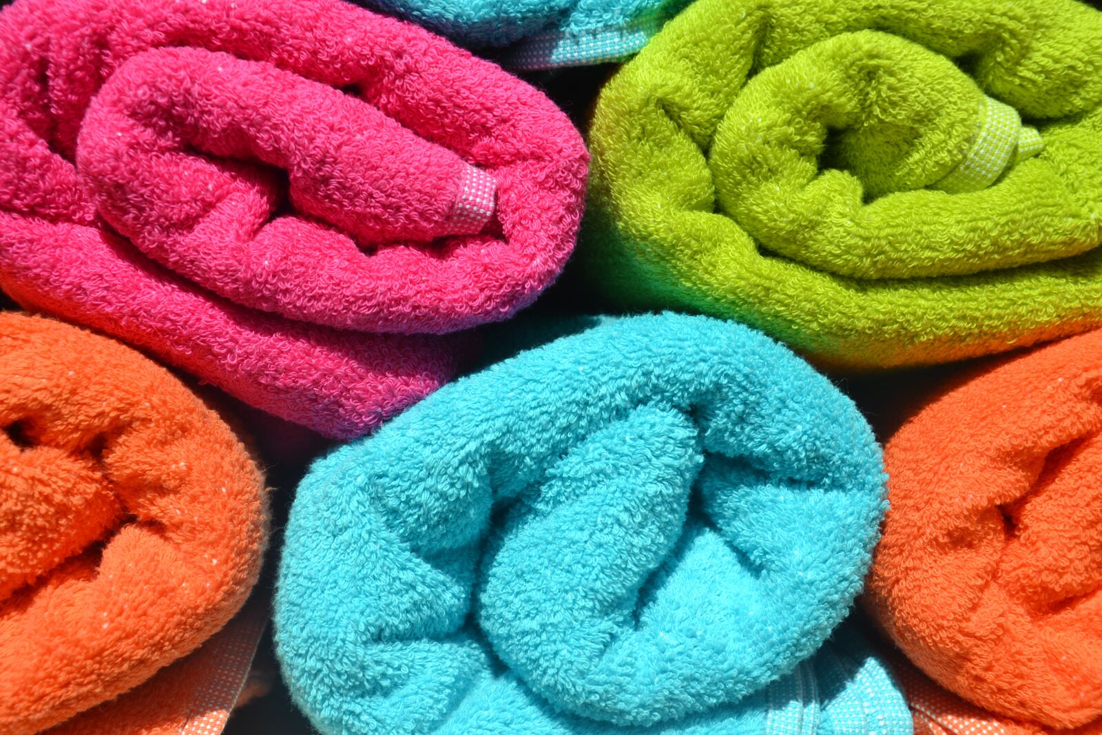 Nikon D3100 sample photo. Towels, colorful, rolled photography