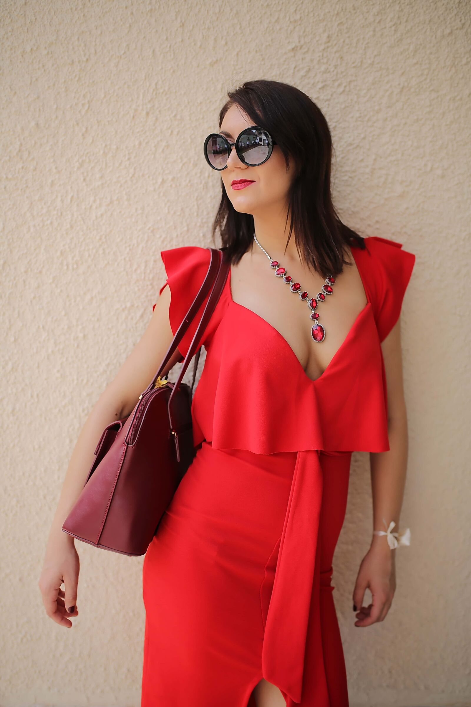 Canon EOS 5D Mark III sample photo. Glamour, red, dress, style photography