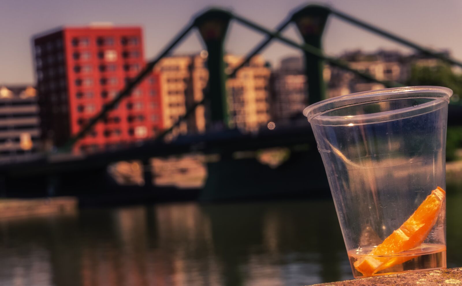 Sony a6000 sample photo. Plastic cups, orange slice photography