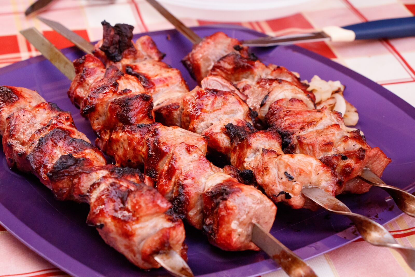 Canon EF-S 18-135mm F3.5-5.6 IS USM sample photo. Shish kebab, meat, skewers photography