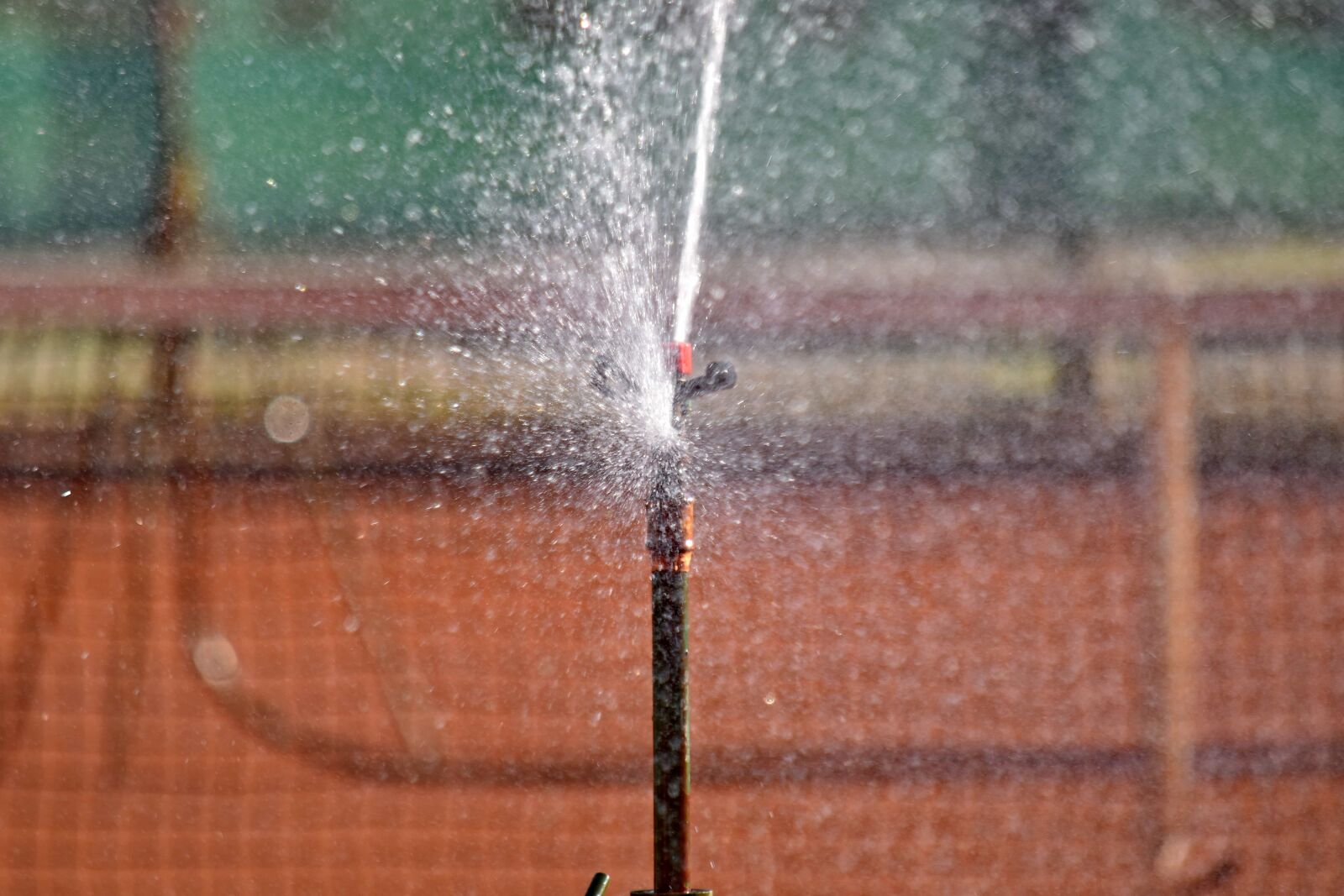 Nikon D5500 sample photo. Detail, irrigation, spraying, tennis photography