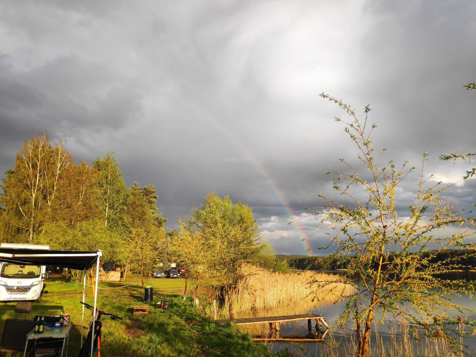 Xiaomi POCO F1 sample photo. Rainbow, nature, pond photography
