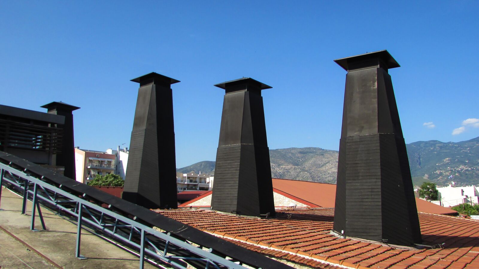 Canon PowerShot SX400 IS sample photo. Chimneys, old factory, industrial photography