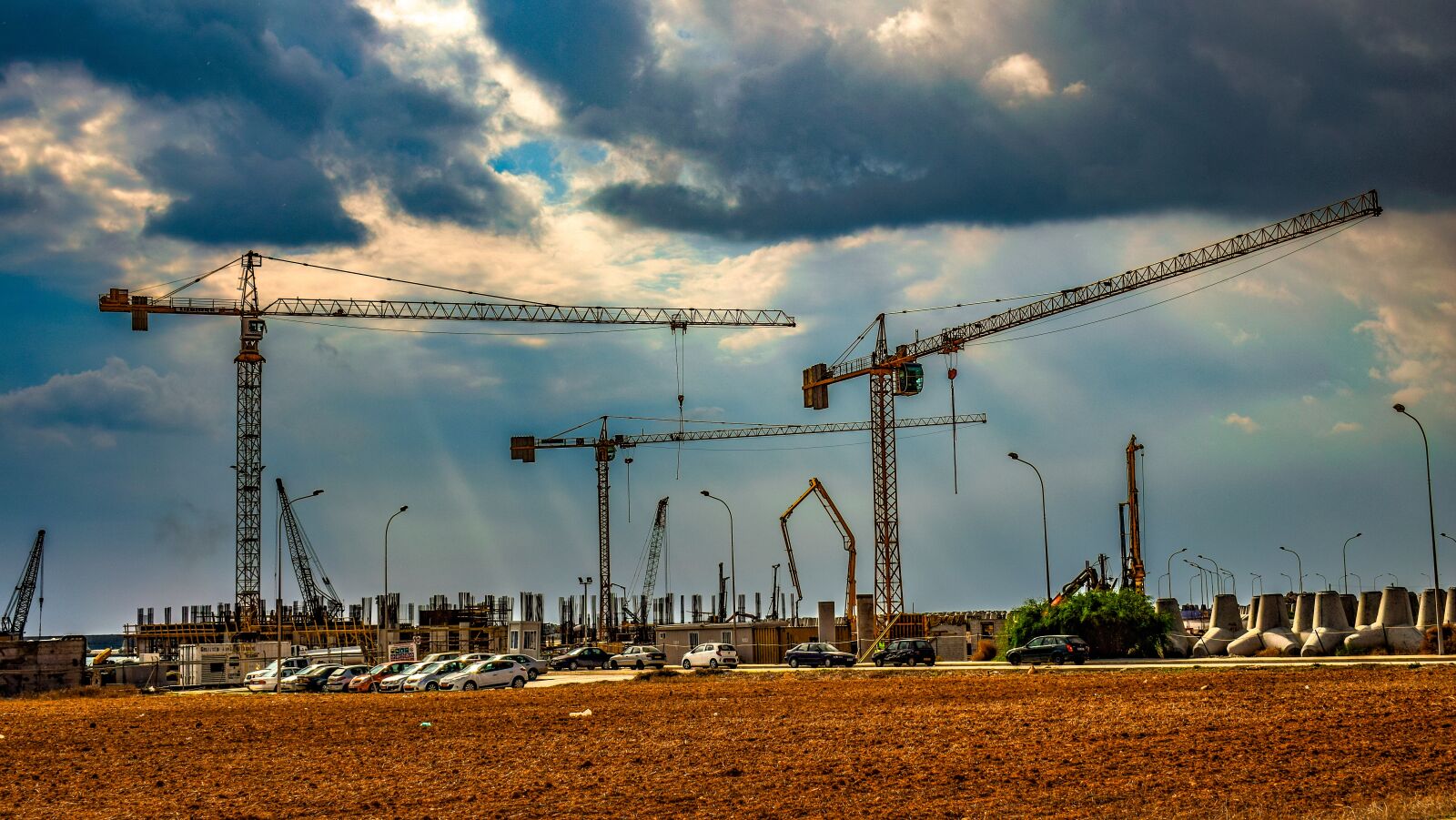 Nikon D3300 sample photo. Cranes, construction site, sky photography