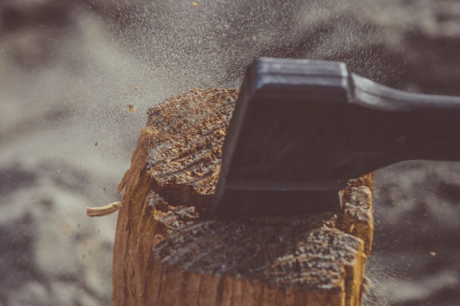 Nikon D5200 sample photo. Axe, firewood, wood, metal photography