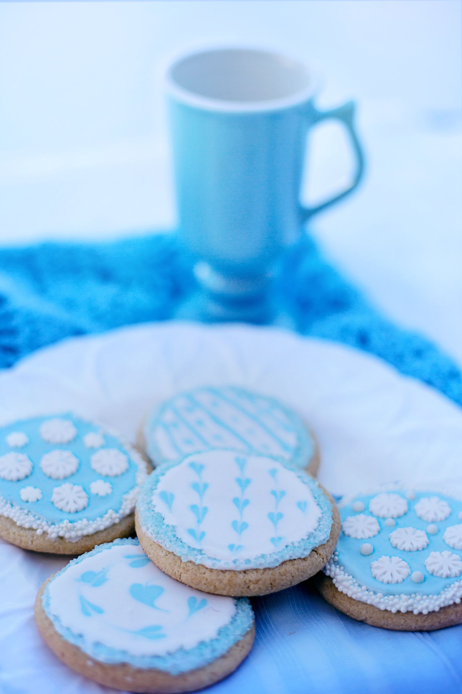 Canon EF 50mm F1.4 USM sample photo. Snowflake cookies, winter, cold photography